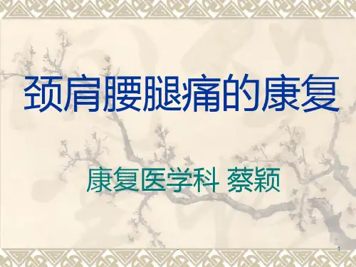 颈肩腰腿痛的康复治疗PPT课件