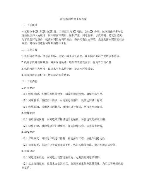 河床断面整治工程方案