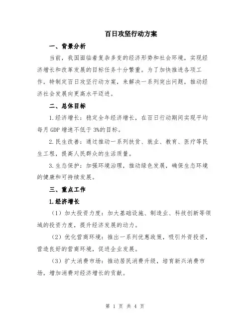 百日攻坚行动方案