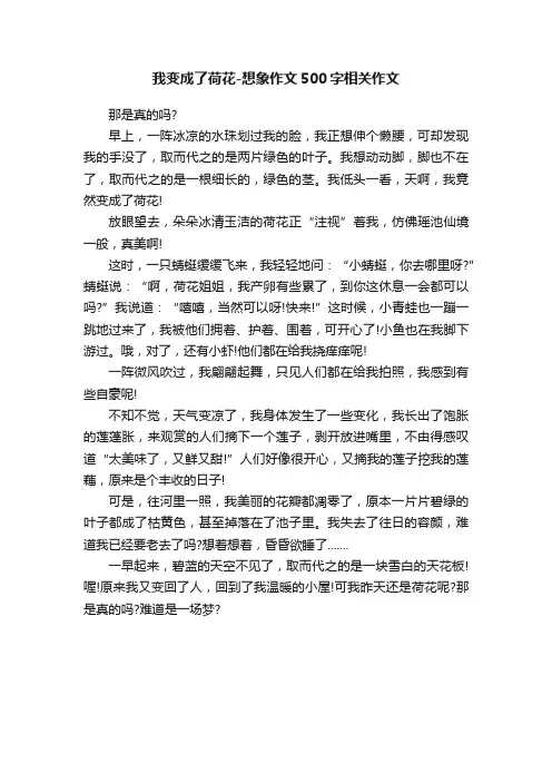 我变成了荷花-想象作文500字相关作文