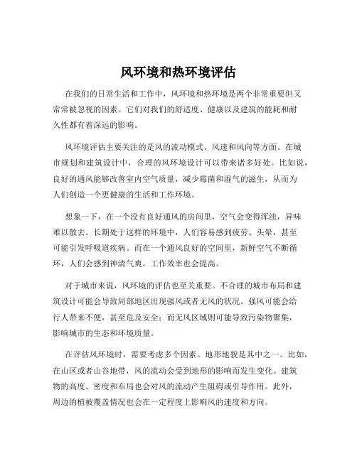风环境和热环境评估