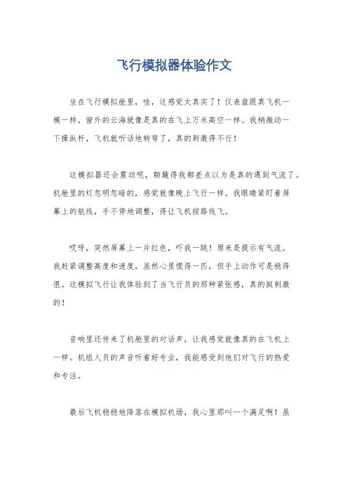 飞行模拟器体验作文