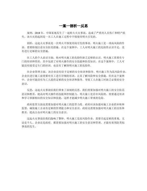 一案一剖析一反思