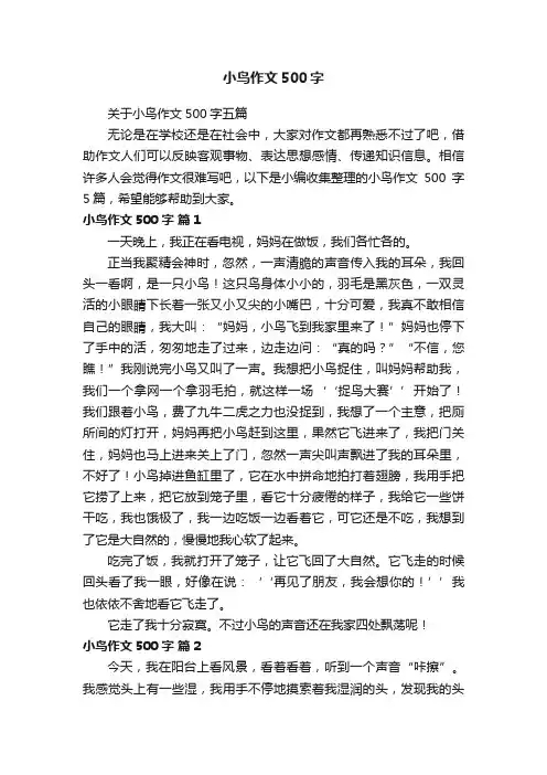 关于小鸟作文500字五篇