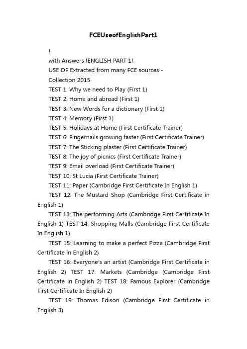 FCEUseofEnglishPart1