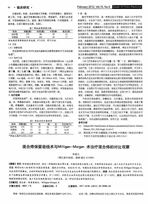 混合痔保留齿线术与Milligan-Morgan术治疗混合痔的对比观察