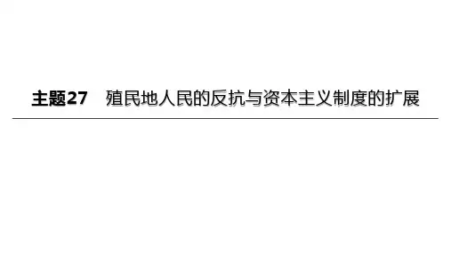 2023年历史中考总复习一轮复习课件：主题27 殖民地人民的反抗与资本主义制度的扩展(28张PPT)