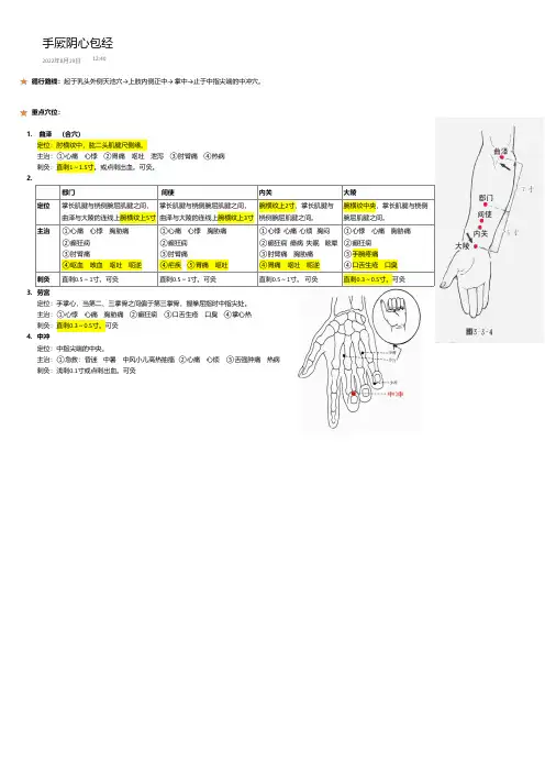 针灸笔记——手厥阴心包经