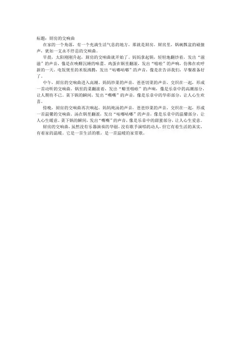 厨房的交响曲300字