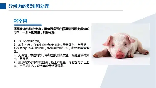 异常猪肉的识别与冷鲜肉的品质鉴定方法知识