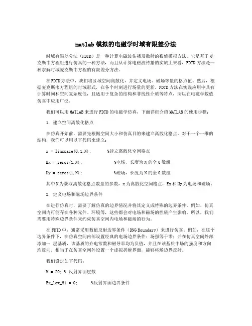 matlab模拟的电磁学时域有限差分法