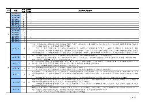 胎儿发育周期跟踪表