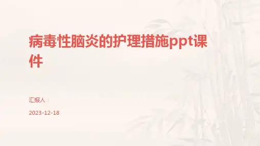 病毒性脑炎的护理措施ppt课件
