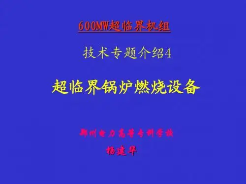 第四讲-超临界锅炉燃烧设备