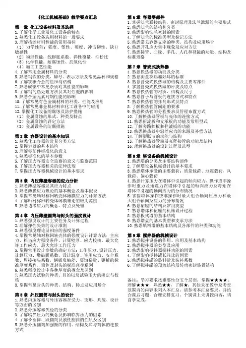 化工机械基础内容汇总