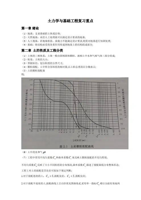 土力学与基础工程复习重点