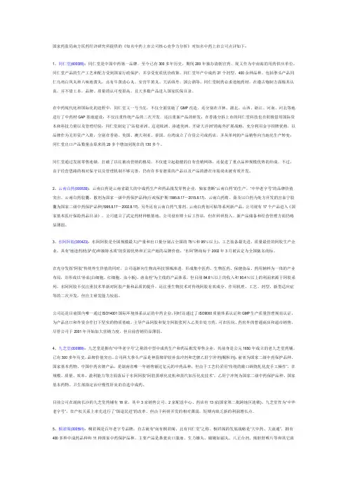 16家中药上市公司点评