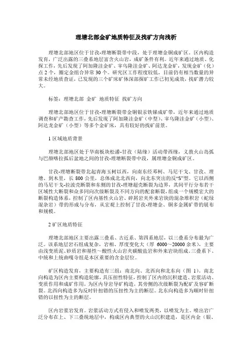 理塘北部金矿地质特征及找矿方向浅析
