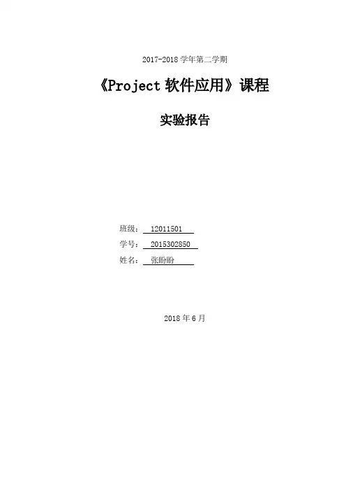 PROJECT软件应用实验报告
