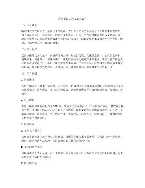 艺创小镇工程方案怎么写