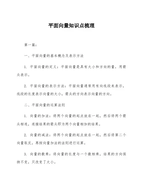平面向量知识点梳理