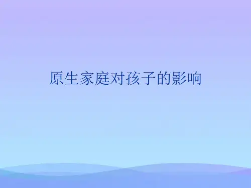 2021原生家庭对孩子的影响优秀PPT资料