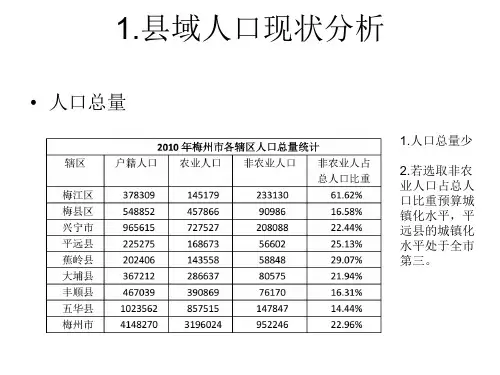 县域人口现状分析与人口规模预测