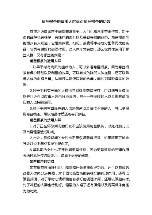 菊苣根茶的适用人群盘点菊苣根茶的功效