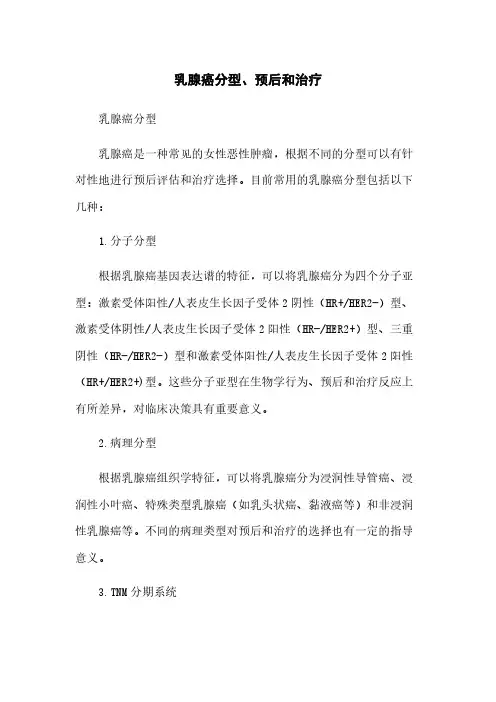 乳腺癌分型、预后和治疗