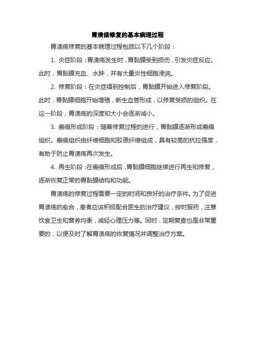 胃溃疡修复的基本病理过程