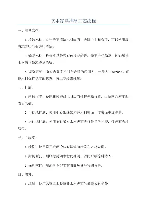 实木家具油漆工艺流程