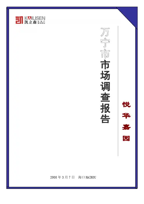 万宁市场调查报告及悦华嘉园项目建议