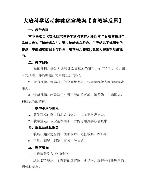 大班科学活动趣味迷宫教案【含教学反思】