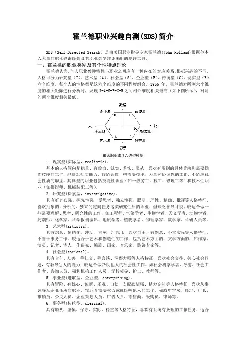霍兰德职业兴趣自测简介
