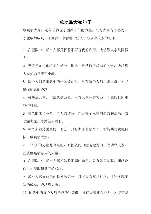 成功靠大家句子