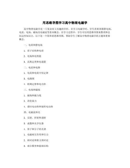 用思维导图学习高中物理电磁学