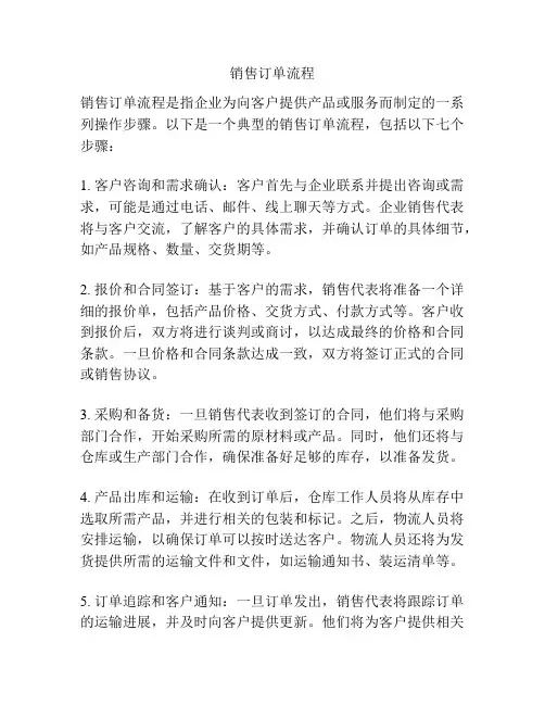 销售订单流程