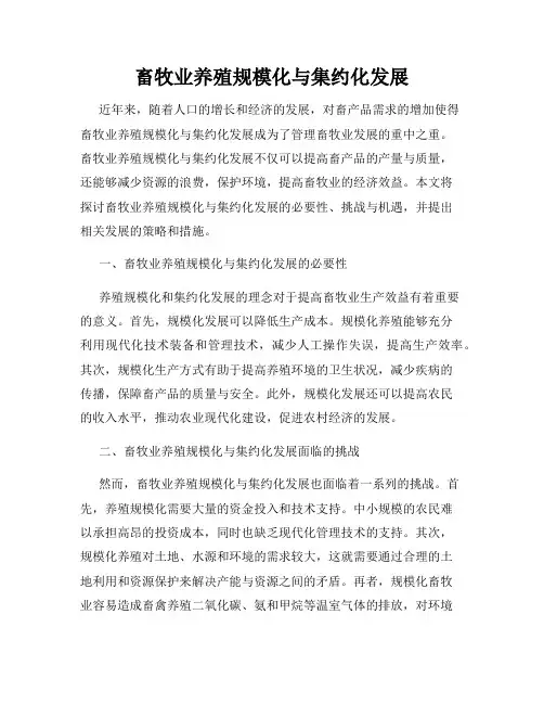 畜牧业养殖规模化与集约化发展
