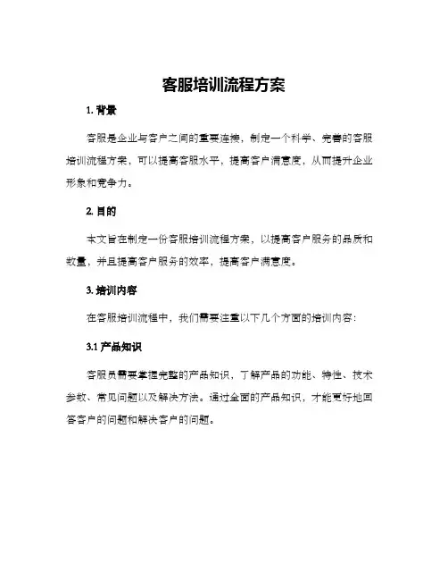 客服培训流程方案