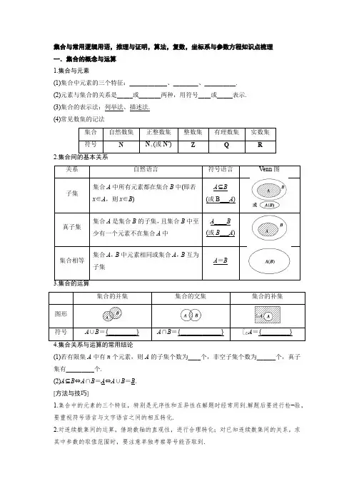 集合与常用逻辑用语知识点梳理