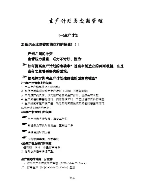 生产计划与交期管理
