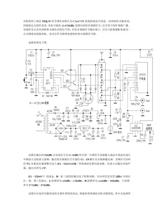 自制45-870MHz调频接收机