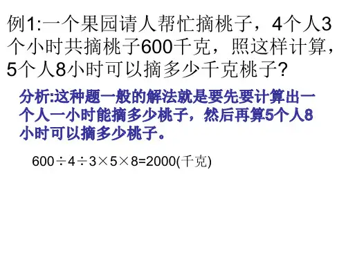 小学六年级数学总复习：归一归总问题应用题