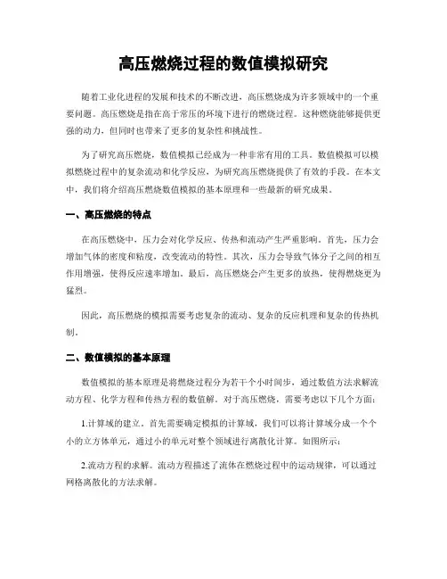 高压燃烧过程的数值模拟研究