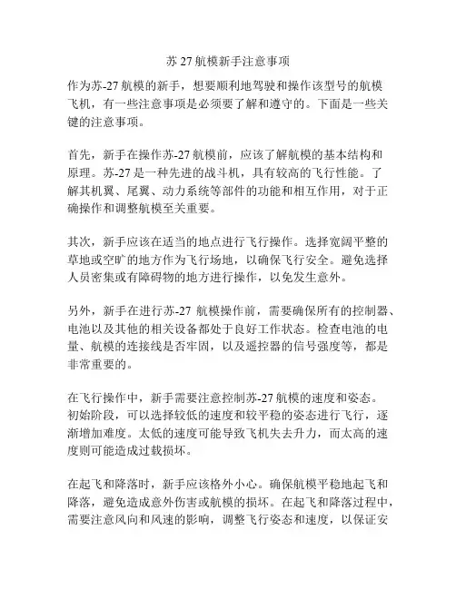 苏27航模新手注意事项