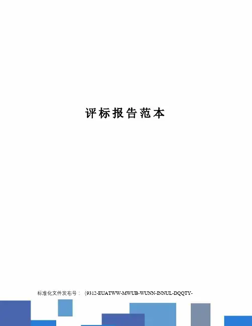 评标报告范本