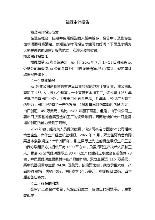 能源审计报告