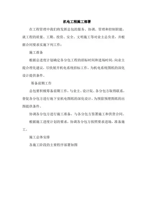 机电工程施工部署