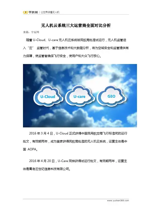 无人机云系统三大运营商全面对比分析