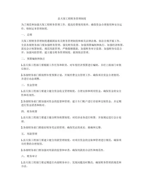 县天保工程财务管理制度